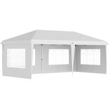 Outsunny - 3 x 6m Garden Pop Up Gazebo, Height Adjustable White
