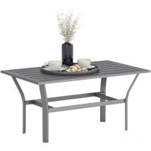 Beistelltisch Metall Balkontisch mit Lamellendesign wetterfest Kaffeetisch Gartentisch pflegeleicht Sofatisch Outdoor Tisch für Balkon Garten