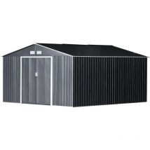 Outsunny - Capanno Attrezzi in Acciaio con Porte Scorrevoli
