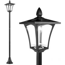 Outsunny - farola solar luz solar para jardín con panel solar encendido automático y marco de acero inoxidable para terraza patio 18x18x160 cm