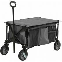 Outsunny - Folding Garden Trolley, Cargo Trailer Grey - Dark Grey