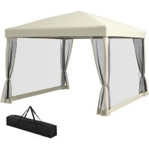 Gazebo da Giardino 3x3m con Zanzariera e Borsa di Trasporto - Outsunny