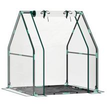 Outsunny - invernadero pequeño con puerta con cremallera y base de tela pe impermeable para cultivar plantas flores 90x90x105 cm transparente
