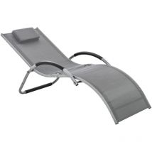 Lettino Prendisole Alluminio Sedia Sdraio da Giardino - Outsunny