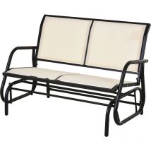 Dondolo da Giardino a 2 Posti in Metallo e Tessuto Beige - Outsunny