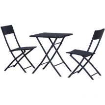 Polyrattan Gartenmöbel Set, Outdoor Lounge Balkonmöbel für 2 Personen, 3-teilig Sitzgruppe, 2 Stühle, Tisch, wetterfest Gartenlounge für Garten,