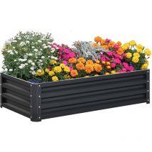Outsunny - Raised Garden Bed Elevated Planter Box for Flowers Grey