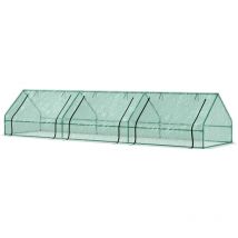 Serra per Orto 4x1x0.8 m con 3 Ingressi Avvolgibili Verde - Outsunny