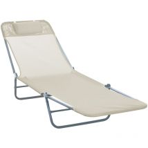 Outsunny Sonnenliege Klappbar Gartenliege Mit Kopfkissen Liegestuhl Verstellbar Mit 5-fach Campingliege Bis 120kg Belastbar Für Garten, Balkon Und 