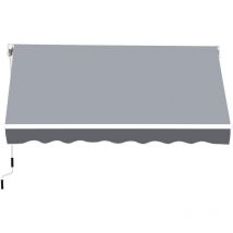 Tenda da Sole a Bracci Avvolgibile da Esterno 2.5x2 m Grigio e Bianco - Outsunny