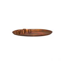 Ivyline - Oval Centrepiece with Magnetic Candle Holders - Mild Steel - L26 x W40 x H3 cm - Copper