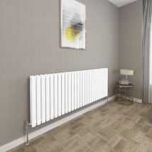 SKY - 600x1593mm White Double Oval Column Radiator Horizontal Modern Central Heating Radiators