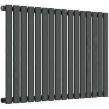 Lux Heat - Oval Horizontal Radiator - Anthracite Grey - 600mm x 960mm (Single)