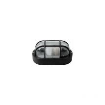 Ovale Außenwandleuchte IP54 E27 schwarz