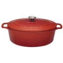 Chasseur - Ovale emaillierte auflaufform aus gusseisen 25 cm erhabener rubin puc472558