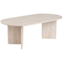 Asir Group – Ovaler Couchtisch 119 cm – 60 cm – 39,8 cm – Melaminbeschichtete Spanplatten