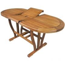 Ovaler Garten Ausziehtisch 120/160x70 cm aus Holz