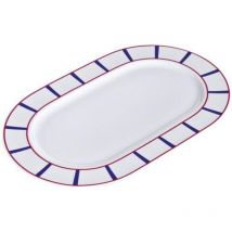 Nova Styl Traditionelle Ovale Platte 36 Cm Rot Blau