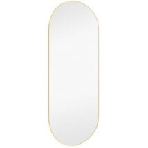 Ovaler Wandspiegel josephine mit Metall Rahmen Gold 30x70cm
