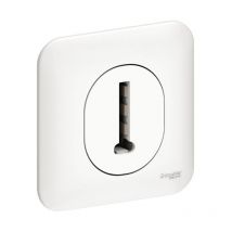 Prise de téléphone en t encastrable - 8 broches - schneider Ovalis - blanc