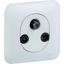 Scanelec - Prise tv/fm/sat 1 entrée - Blanc - Ovalis - Schneider