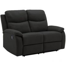 Mobilier Deco - ovar - Canapé 2 places relax en tissu noir