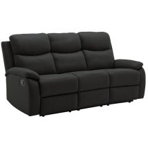 Mobilier Deco - ovar - Canapé 3 places relax en tissu noir