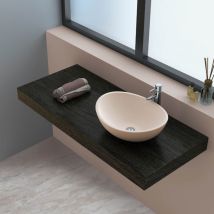 Ambra - Lavabo sobre encimera ovalado - 42 cm - Solid Surface - Rosa Beige - Ovéa
