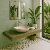 Ovales Aufsatzwaschbecken – 42 cm – Mineralwerkstoff – Rosa Beige – Ovéa