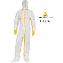 Combinaison Delta Plus non-tissée avec capuche - bandes etanchees - usage unique - DT2160 46/48 (xl)