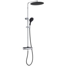 Set Doccia Con Miscelatore Termostatico Grande Vita Nero Cromato Eisl