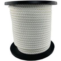 Kordel Seilrad-D.8mm weiß feste+feine Flechtung m.Seele Overmann