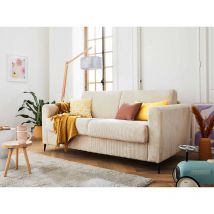 Owen - canapé 3 places convertible - couchage quotidien - matelas 12 cm - en velours côtelé