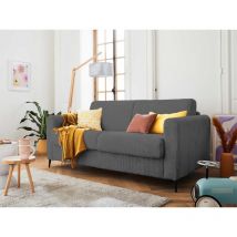 Owen - canapé 3 places convertible - couchage quotidien - matelas 12 cm - en velours côtelé