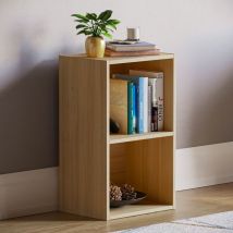 Oxford 2 Tier Cube Bookcase Shelving Storage Unit, Oak