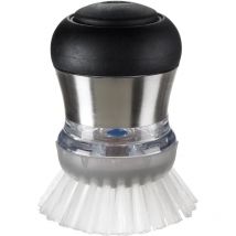 SteeL - Pennello dosatore per sapone, diametro 6,5 cm x altezza 10,2 cm - OXO