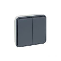Double va et vient composable 10A - IP55 - OXXO Couleur Gris