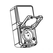 Oxxo va-et-vient + prise 2P+T grise saillie IP44 vertical (60837)
