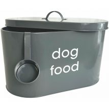 Dog Food Bin Storage Tin Container with Scoop - Oypla