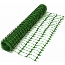 SafeNet Heavy Duty Green Safety Barrier Mesh Fencing 1mtr x 50mtr - Oypla