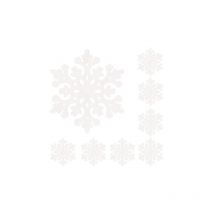 Ozdoba de árbol de Navidad 8 piezas. Adorno navideño copo de nieve colgante 8 cm brillo blanco.