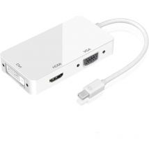 Ozvavzk Mini Displayport vers hdmi Vga Dvi câble adaptateur 1080P 3-en-1 Thunderbolt Mini dp vers hdmi Vga convertisseur, pour Macbook Microsoft