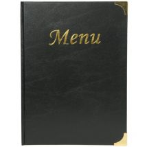 Porta Menu' A4-24 x 34 cm Nero In pvc Basic Con 4+2 Buste Fisse - Securit