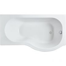 P Shape Right Hand Shower Bath Tub with Leg Set - 1500mm - White