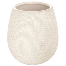 Portaspazzolino in Ceramica Bianco da Appoggio con Gusto Etnico