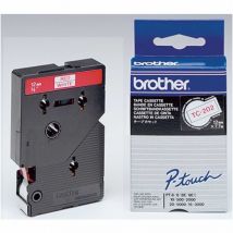 Schriftbandkassette P-touch TC-202 12 mm x 7,7 m (B x L) weiß rot