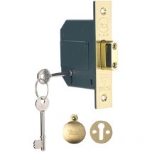 Yale - Locks Pm562 Hi-Security Bs 5 Lever Mortice Deadlock 68Mm 2.5In Polished Brass