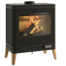 Invicta - Schwarzer 9kw holzofen aus gusseisen p610449