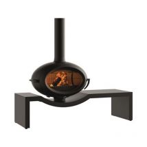 Invicta - Estufa de leña de hierro fundido antracita de 7kw - P648124