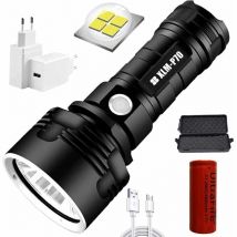 Moonstars - p70 lampe torche, 30000-100000 lumens haute puissance led lampe de poche étanche ultra lumineuse, Lampe de poche XLM-P70 50W la plus